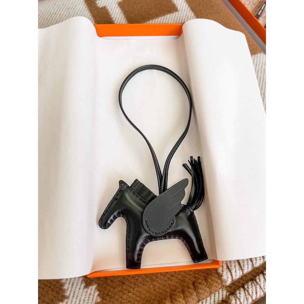 Authentic Hermes So Black Rodeo Pegasus PM Charm